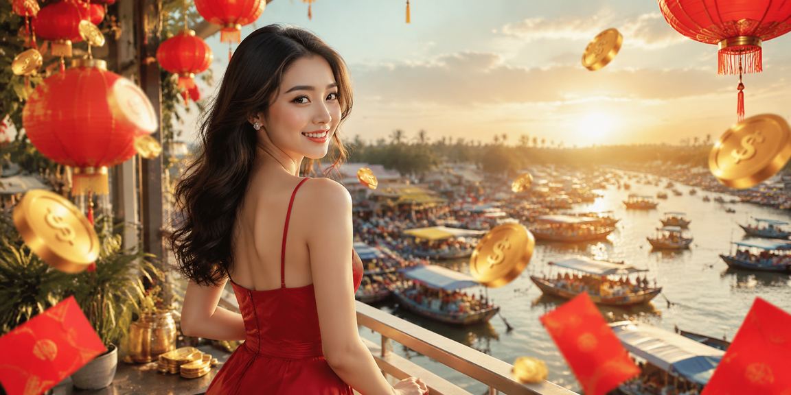 Không khí đặt cược tại vùng Mekong với đèn lồng lung linh về đêm